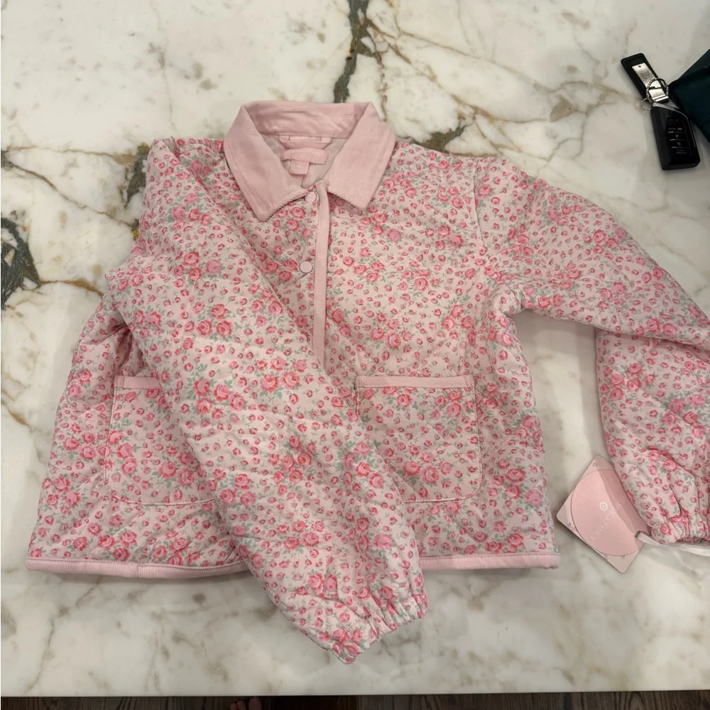 Girls' Pink Floral Quilted Jacket - loveshackfancy/target